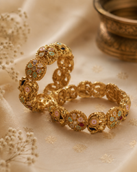 Jugnu Premium Elephant Motif Kada Bracelet Set (Set of 2)
