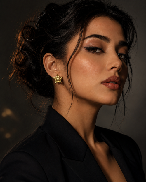 Anti Tarnish Gold Star Stud Earrings | Waterproof Stainless Steel