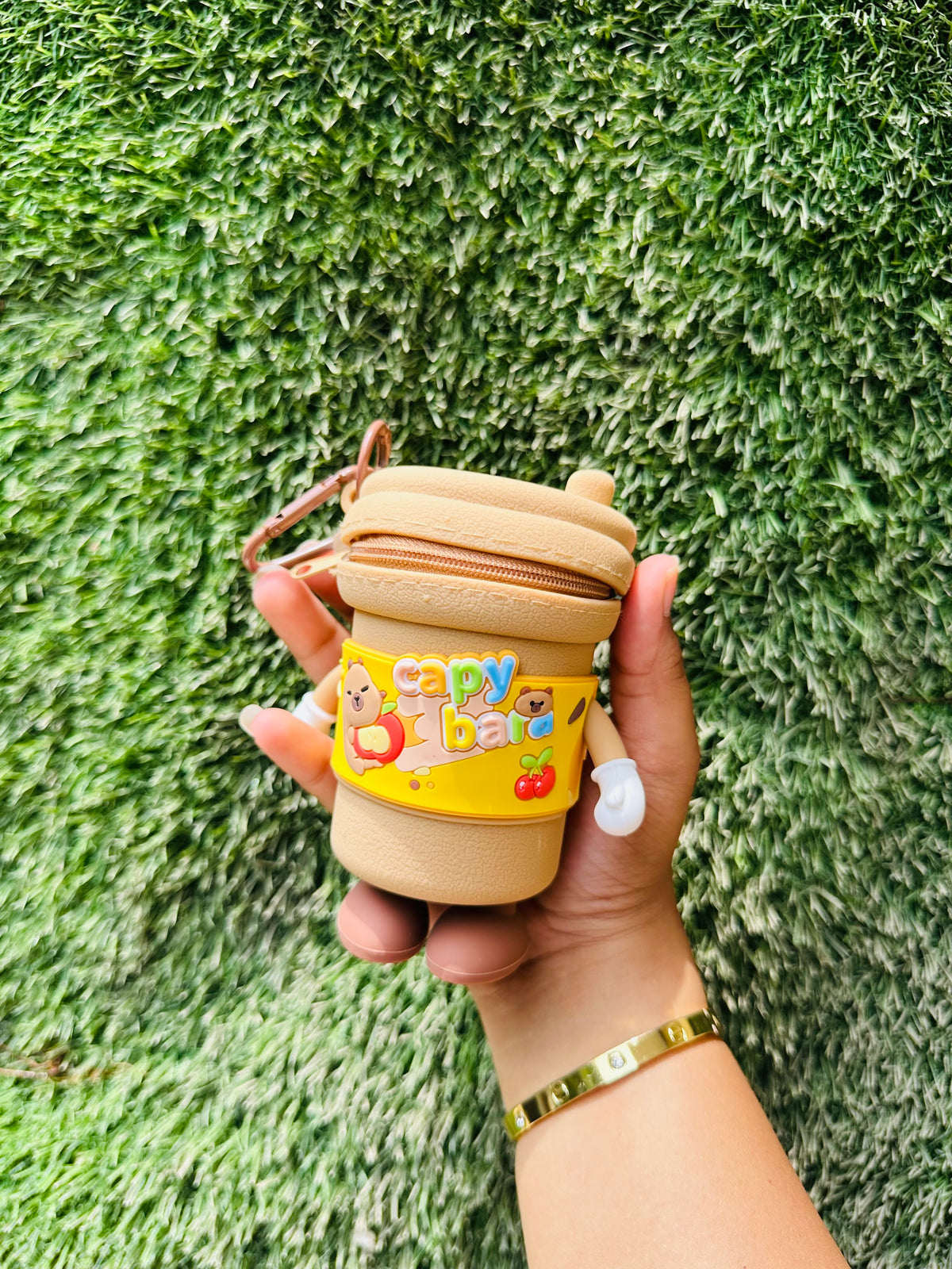 Cute Cappy Bear Coin Pouch with Rotating Arms & Feet | Mini Zipper Coin Purse for Kids, Girls & Gifting – 2 Colours