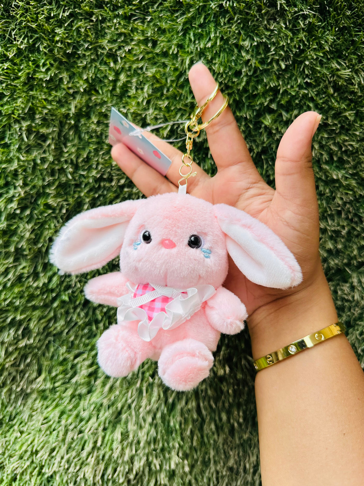 Cute Pink Bunny Plush Keychain for Girls & Kids | Soft Rabbit Bag Charm & Backpack Accessory | Adorable Rabbit Keyring