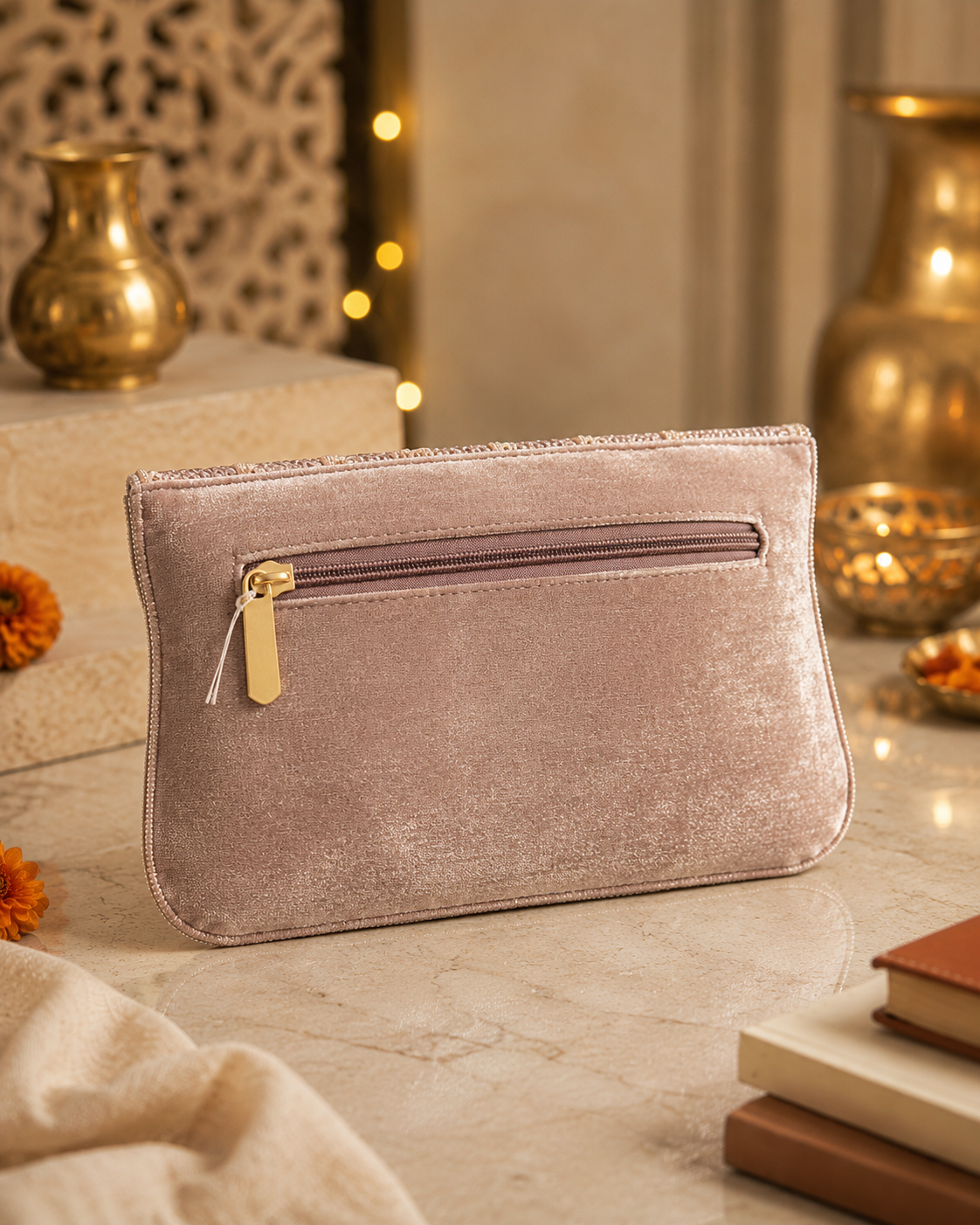 Blush Pink Embellished Clutch Bag | Party, Bridal & Wedding Clutch
