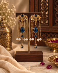 Elephant Earrings for Women, Traditional Indian Long Dangle Earrings with Elephant Motif, Multicolor Stone & Bead Detailing, Ethnic Statement Jewellery for Festive & Party Wear