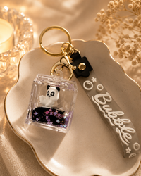 Panda Water Bubble Glitter Keychain | Cute Kawaii Bag Charm