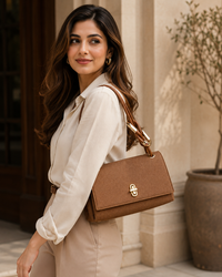 Elegant Textured Top Handle Handbag for Women with Sling Strap