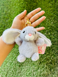 Cute Bunny Plush Keychain | Soft Fluffy Rabbit Bag Charm & Keyring | Adorable Bunny Keychain