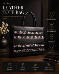Floral Premium Tote Bag for Women with Laptop Compartment, Sling Strap & Bag Charm | Spacious Everyday Office Tote