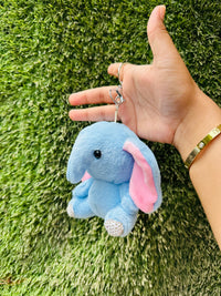 Cute Elephant Plush Keychain | Soft Elephant Bag Charm with Clip for Kids, Girls & Gifting