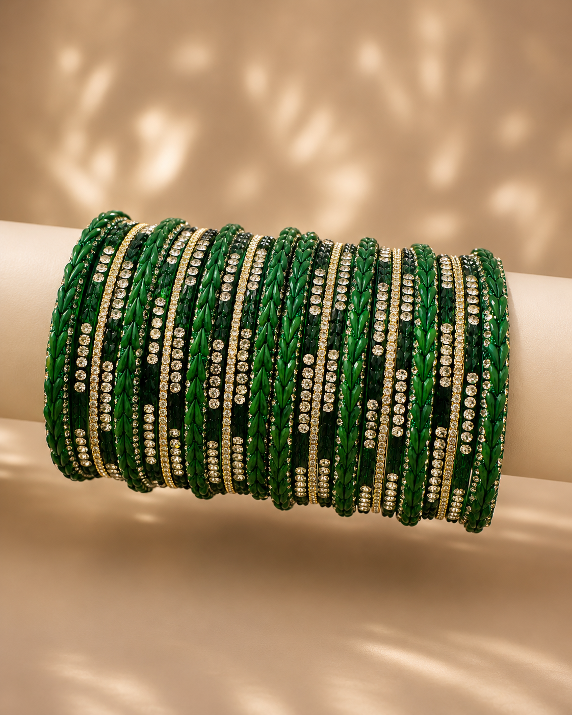 Royal Green Stone Designer Bangles Set for Women