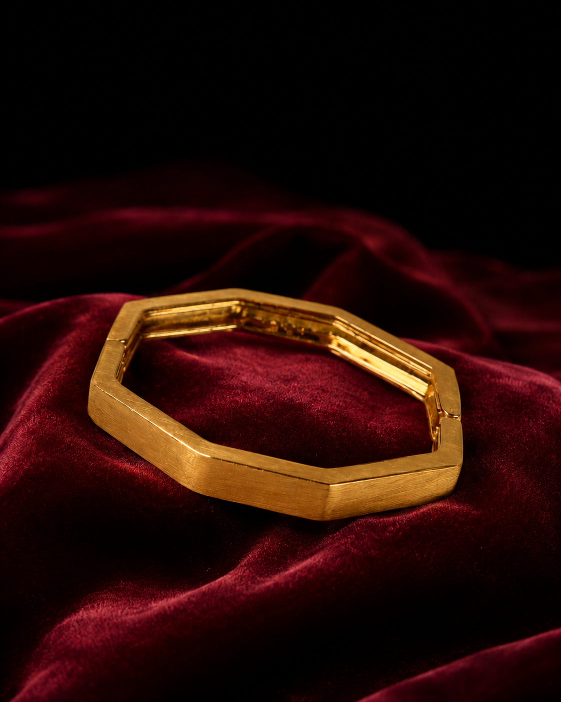 Anti Tarnish Gold Bracelet for Women | Stylish Geometric Hexagon Cuff Bracelet | Minimalist Bold Statement Jewellery | Everyday & Party Wear
