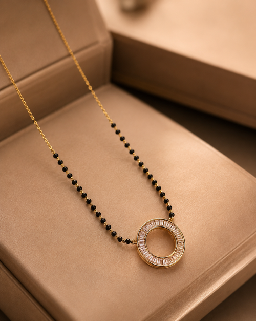 Anti Tarnish Circular Crystal Mangalsutra for Women | Daily Wear