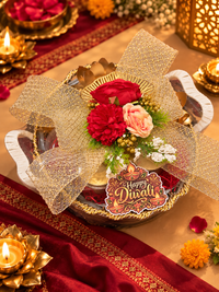 Premium Diwali Gift Hamper with Shubh Labh, Scented Sunflower Candles & Festive Treats
