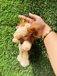 Cute Lion Plush Keychain for Kids & Girls | Soft Lion Bag Charm & Backpack Accessory | Cute Animal Keyring