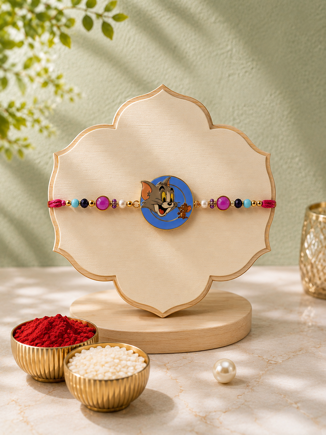 Magnetic Tom and Jerry Rakhi for Brother | Premium Designer Cartoon Rakhi with Magnetic Charm, Handmade Thread Rakhi, Raksha Bandhan Gift | 2 Variants | Jugnu Store
