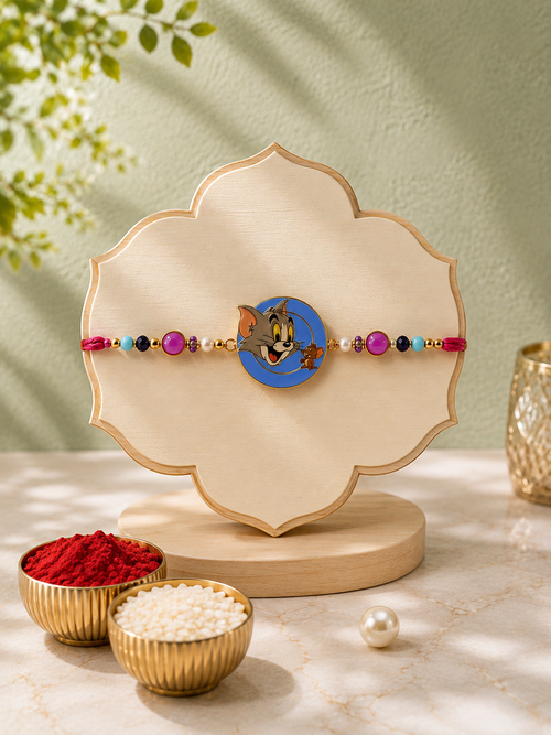 Magnetic Tom and Jerry Rakhi for Brother | Premium Designer Cartoon Rakhi with Magnetic Charm, Handmade Thread Rakhi, Raksha Bandhan Gift | 2 Variants | Jugnu Store