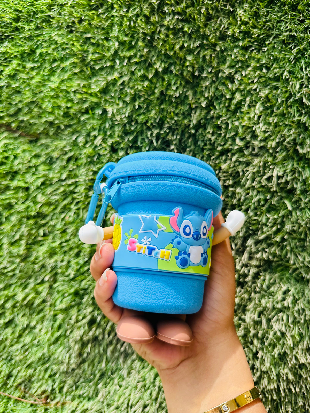 Cute Stitch Character Coin Pouch with Rotating Arms & Feet | Mini Zipper Coin Purse & Small Pouch for Kids, Girls & Gifting