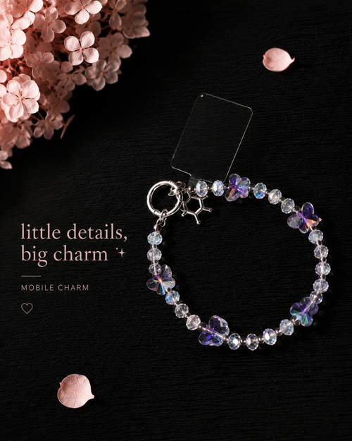 Moonlight Butterfly Phone Charm