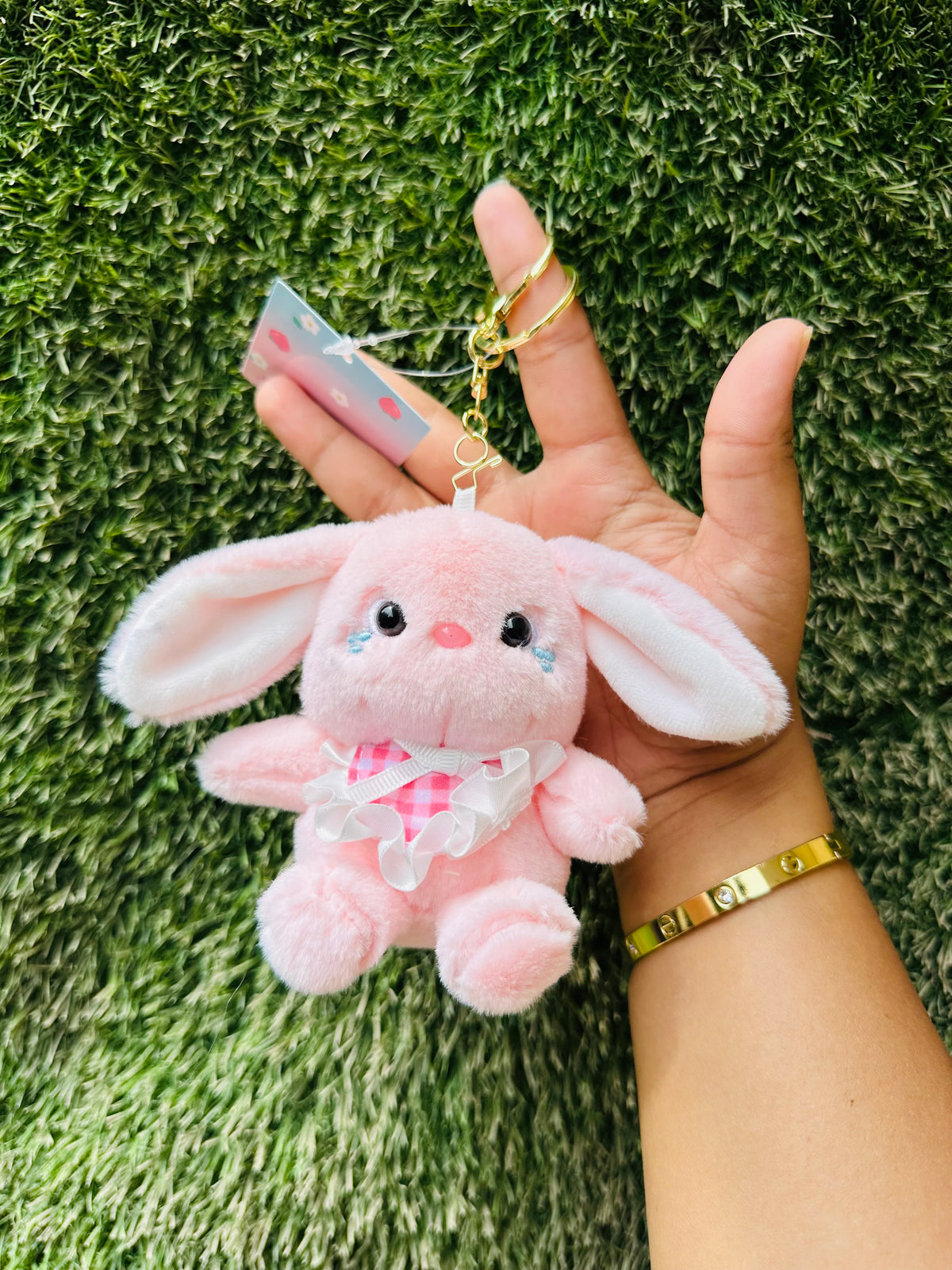 Cute Pink Bunny Plush Keychain for Girls & Kids | Soft Rabbit Bag Charm & Backpack Accessory | Adorable Rabbit Keyring