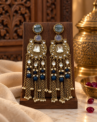 Festive Indian Earrings for Women, Lightweight Heavy-Look Statement Earrings, Unique Ethnic Jewellery, 2 Colour Variants for Karwa Chauth, Diwali, Weddings & Functions