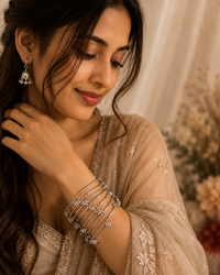 Set of 8 Silver Kashmiri Bangles for Women | Traditional Lightweight Stackable Ethnic Bangles
