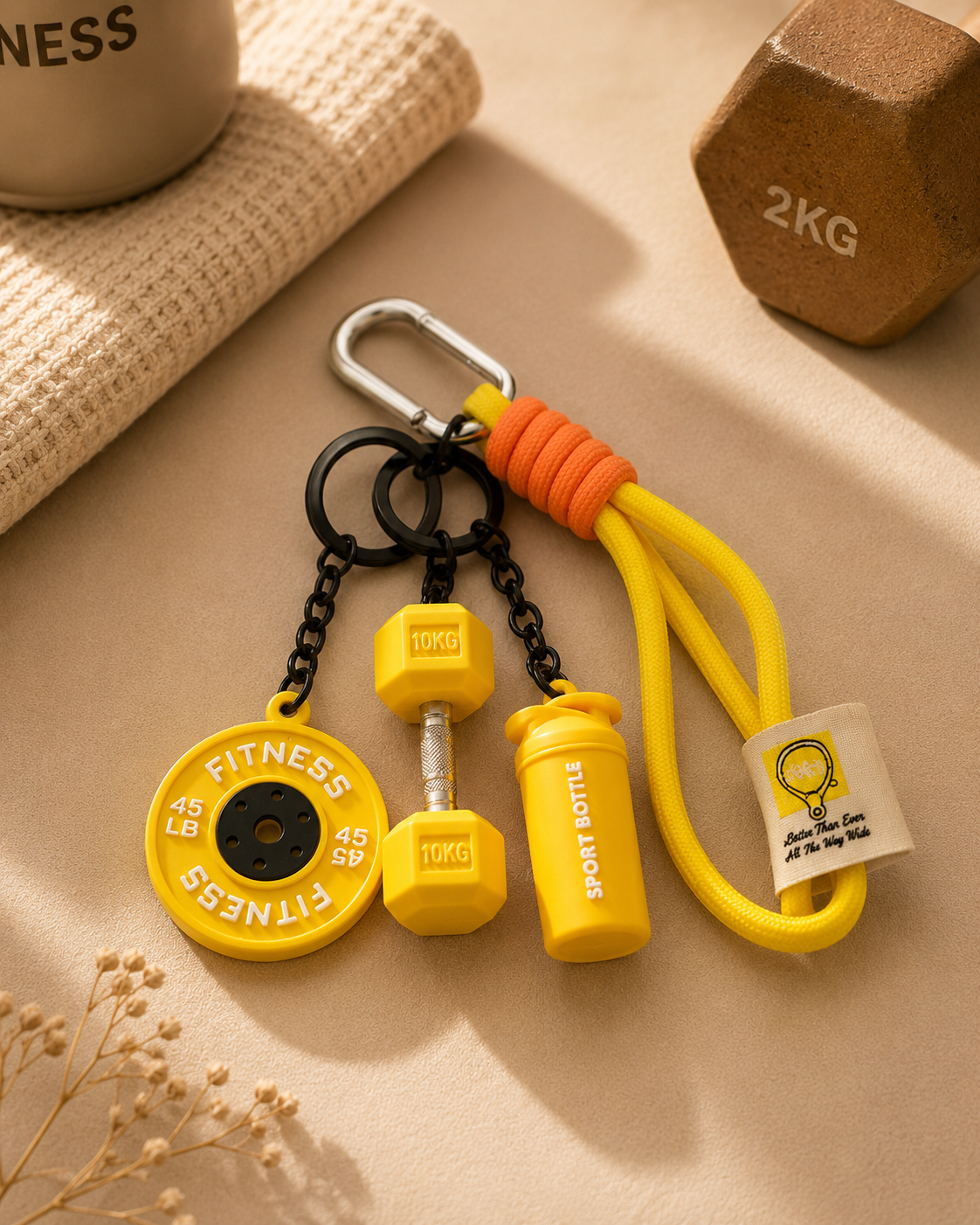 Metal Gym Keychain | Fitness Dumbbell Bag Charm