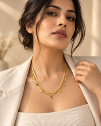 Anti-Tarnish Butterfly Charm Layered Necklace for Women | Gold-Tone Multicolor Crystal Statement Jewellery