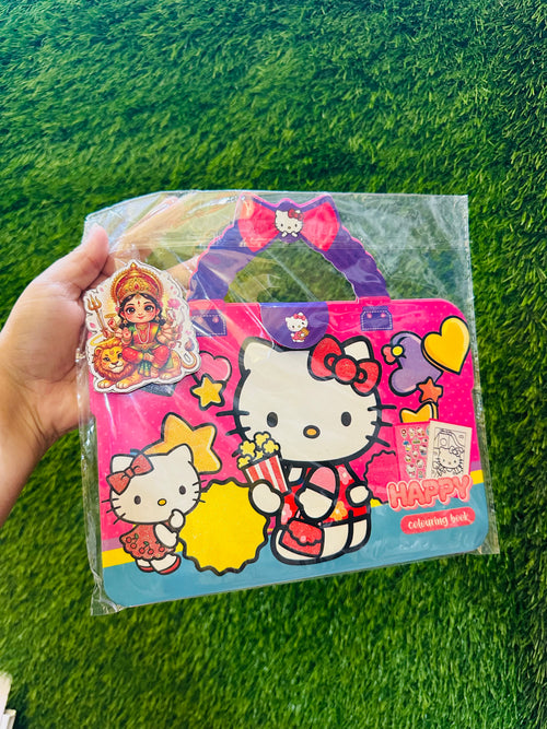 Navratri Kanjak Hamper Pack of 10 with Colouring Book and Stickers, Kids Return Gift Set for Kanya Pujan, Ashtami, Navami and Festive Gifting, Assorted Designs