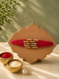 Premium Chandan Dhaga Rakhi for Brother | Handmade Sandalwood Bead Rakhi with Natural Chandan Fragrance, Traditional Sacred Thread | Raksha Bandhan Gift | Jugnu Store