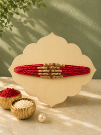 Premium Chandan Dhaga Rakhi for Brother | Handmade Sandalwood Bead Rakhi with Natural Chandan Fragrance, Traditional Sacred Thread | Raksha Bandhan Gift | Jugnu Store
