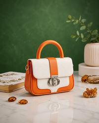 Aura Handheld Bag for Women with Sling Strap & Lock Closure | Premium Mini Statement Handbag