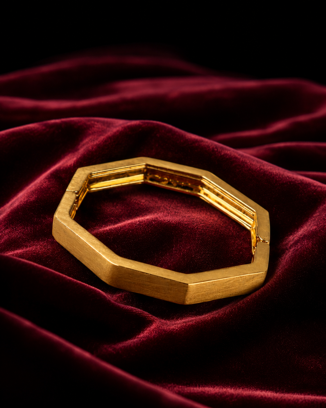 Anti Tarnish Gold Bracelet for Women | Stylish Geometric Hexagon Cuff Bracelet | Minimalist Bold Statement Jewellery | Everyday & Party Wear