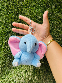 Cute Elephant Plush Keychain | Soft Elephant Bag Charm with Clip for Kids, Girls & Gifting