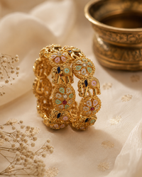 Jugnu Premium Elephant Motif Kada Bracelet Set (Set of 2)