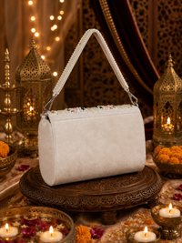 Pearl Embellished Velvet Handbag | Bridal & Party Sling Purse