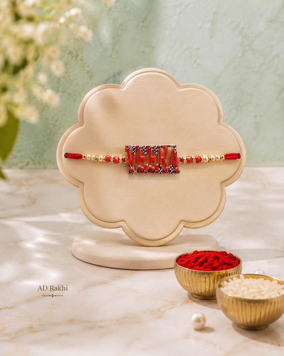 Rakhi for Brother Personalized Name Rakhi Veera Designer Premium Handmade Thread Rakhi | Stylish Raksha Bandhan Gift for Brother | Jugnu Store