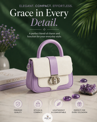 Aura Handheld Bag for Women with Sling Strap & Lock Closure | Premium Mini Statement Handbag