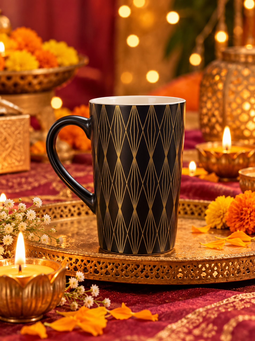 Diwali Gift Hamper with Lantern Candle Holders and Traditional Decor