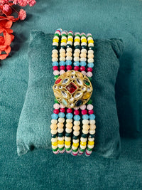 Premium Bracelet Rakhi for Sisters & Bhabhi | Kundan Beaded Bracelet Rakhi | Adjustable Designer Rakhi | 4 Color Variants