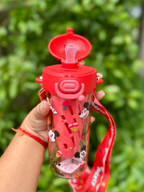 550ml Disney Mickey Mouse Premium Plastic Water Bottle with Strap
