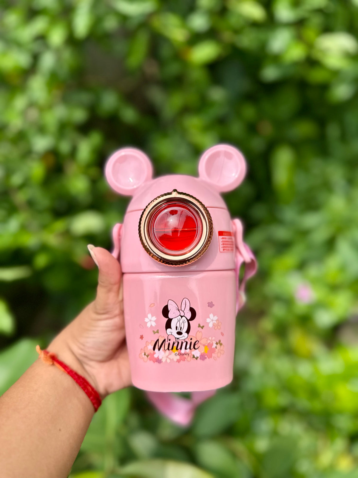320ml Disney Minnie Stainless Steel Leakproof Water Bottle with Strap