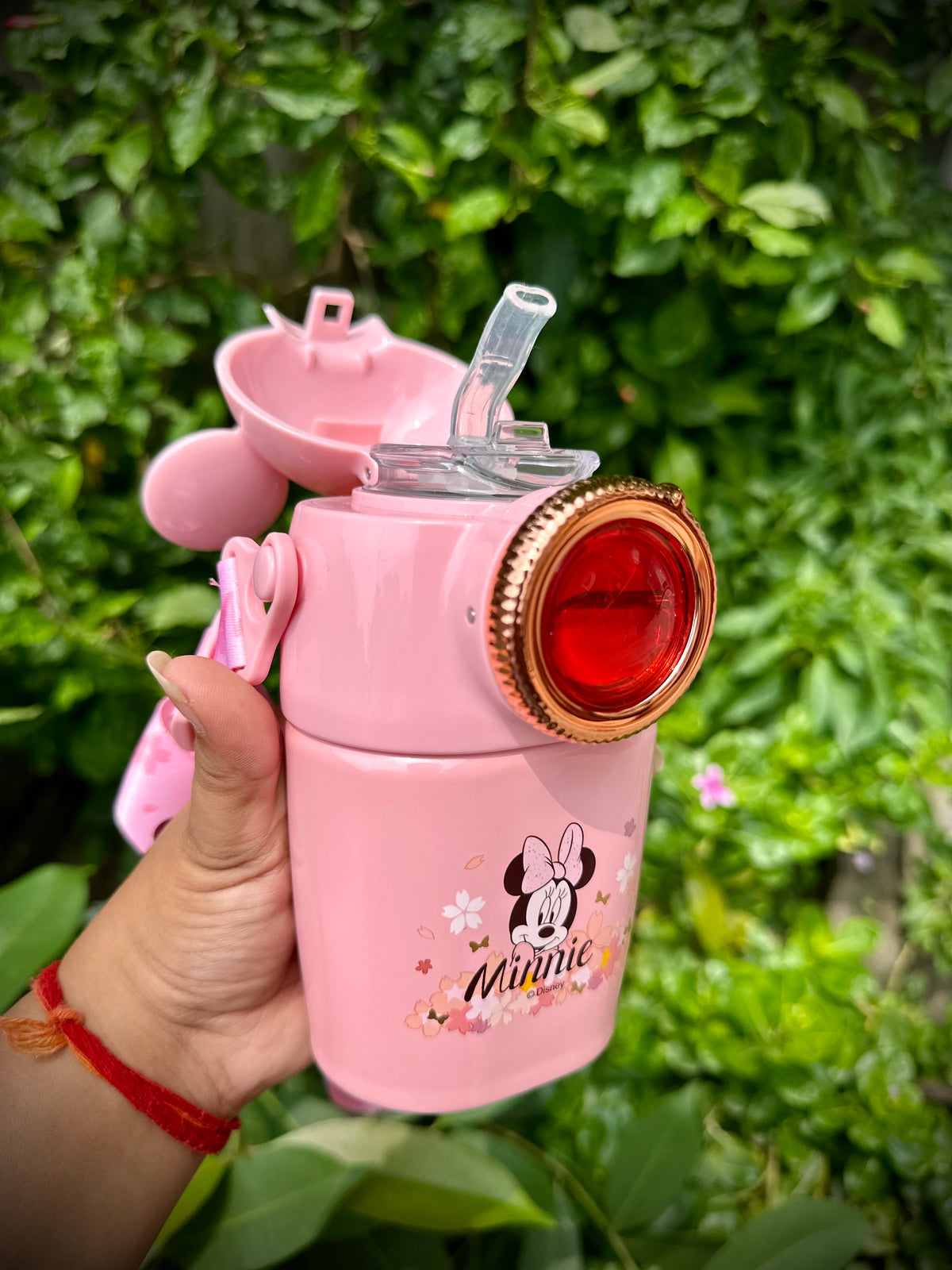 320ml Disney Minnie Stainless Steel Leakproof Water Bottle with Strap