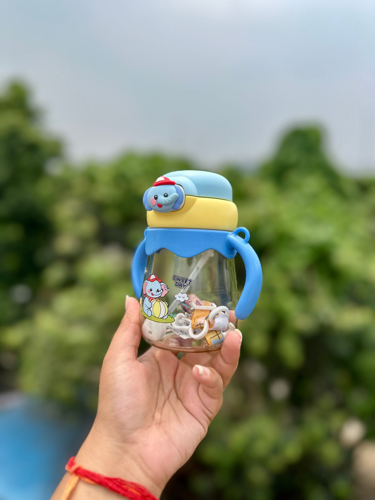 370ml Kids Sipper Bottle with Straw, Handles & Strap – BPA Free
