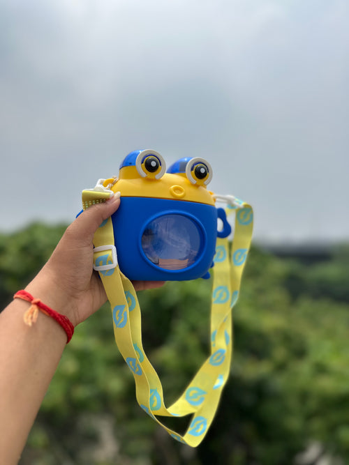 500ml Kids Frog Water Bottle with Straw & Strap – BPA Free Sipper