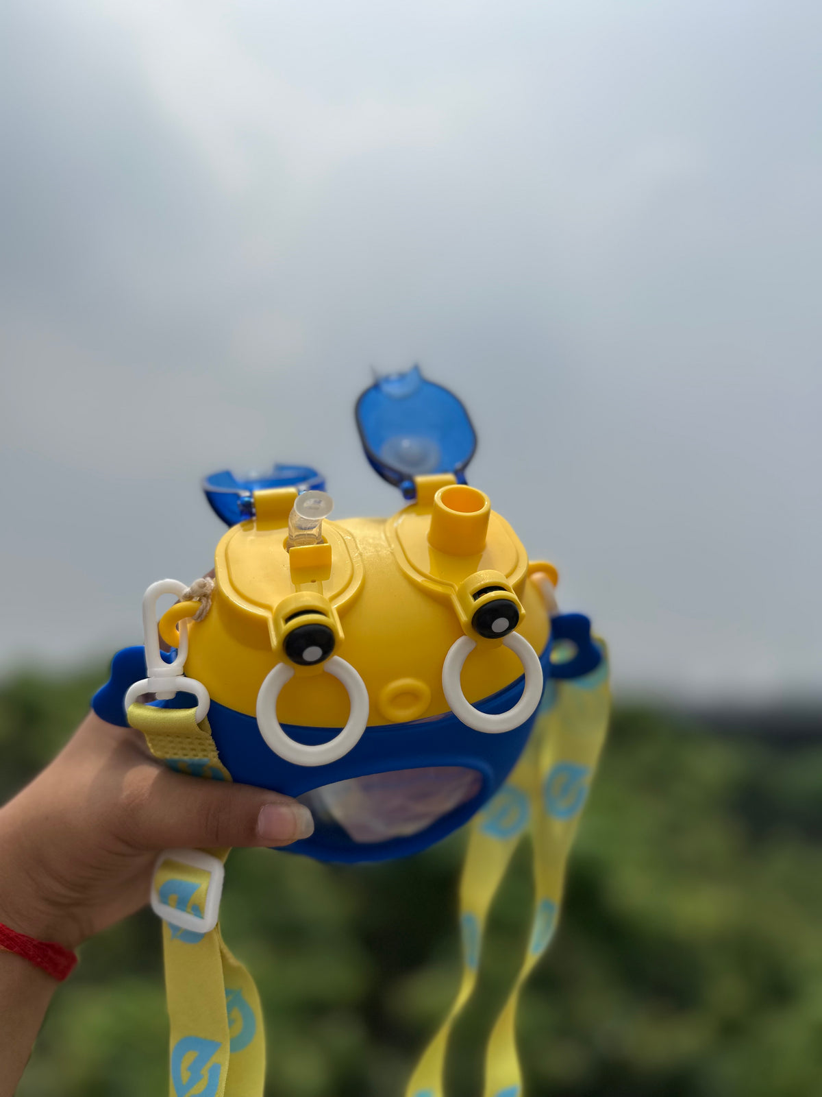 500ml Kids Frog Water Bottle with Straw & Strap – BPA Free Sipper