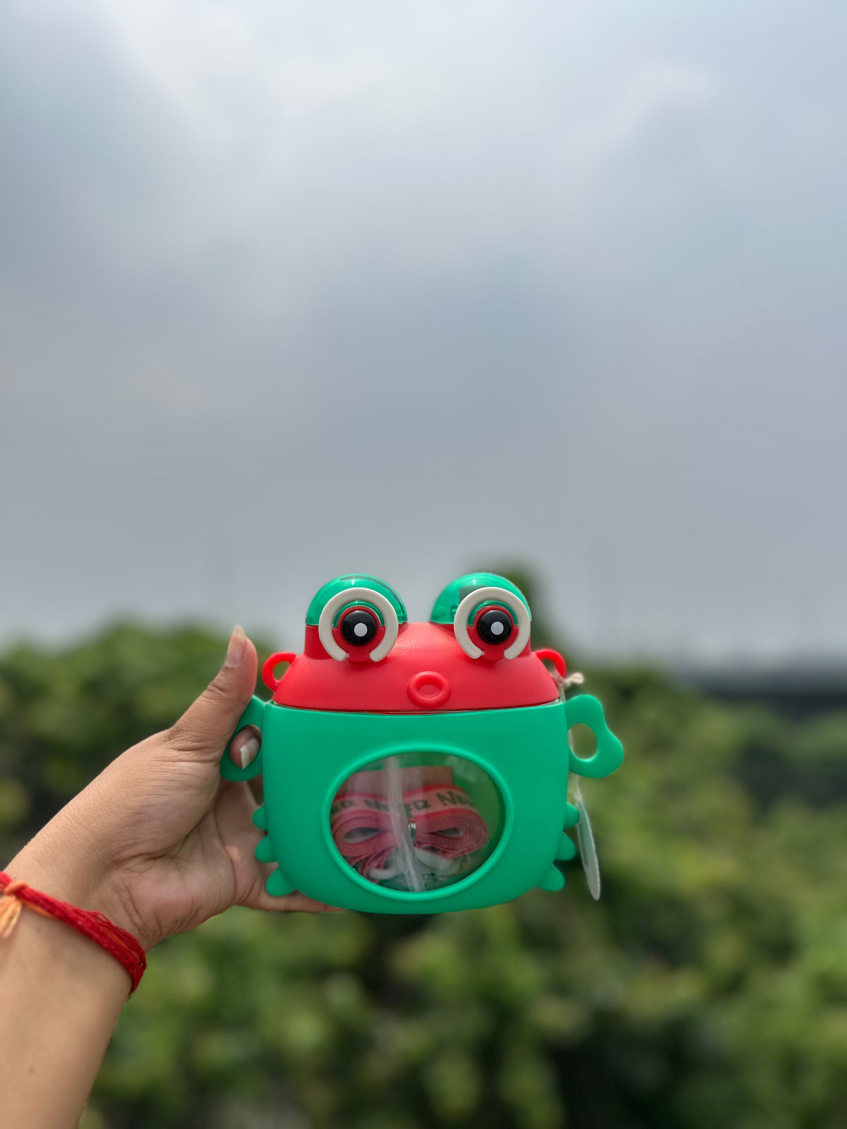 500ml Kids Frog Water Bottle with Straw & Strap – BPA Free Sipper