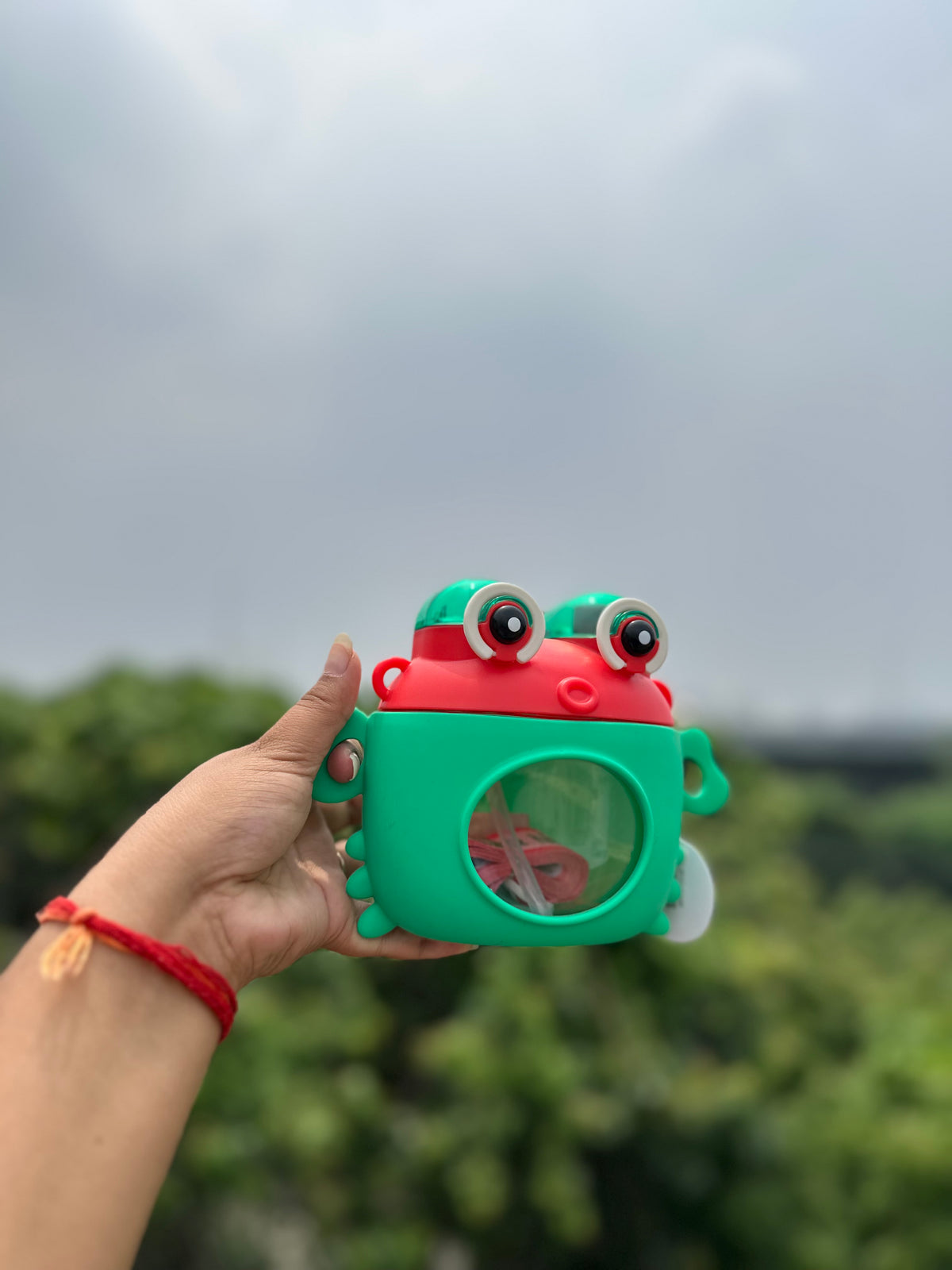 500ml Kids Frog Water Bottle with Straw & Strap – BPA Free Sipper