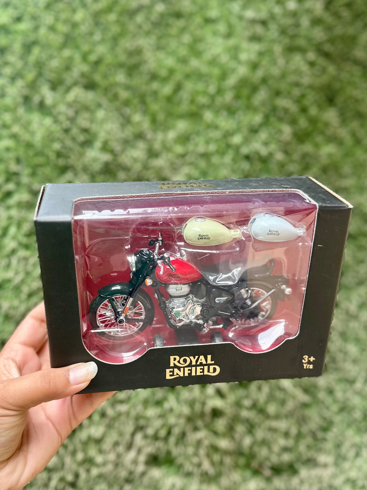 JUGNU STORE Rakhi Gift Hamper for Brother | Premium Handmade Cotton Basket with Royal Enfield Bike Model, Mini Perfume Set, Ferrero Rocher, Maza, Nachos, Choco Sticks, Keychain | Ready-to-Gift Raksha Bandhan Gift Combo for Men
