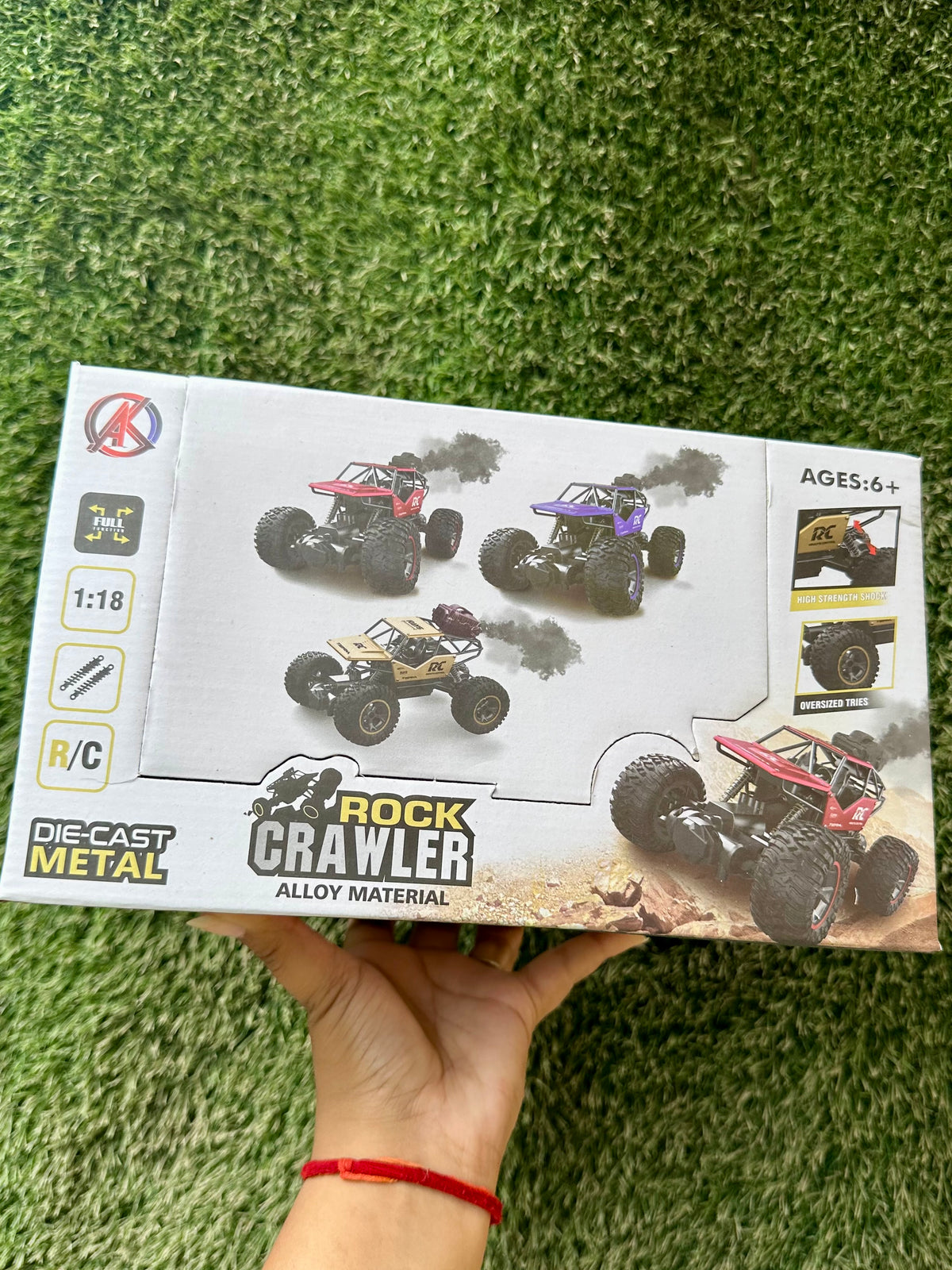1:18 RC Rock Crawler Off-Road Car | Die-Cast Metal 4WD Remote Control Climbing Vehicle | Rechargeable | 6+ Years