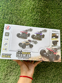 1:18 RC Rock Crawler Off-Road Car | Die-Cast Metal 4WD Remote Control Climbing Vehicle | Rechargeable | 6+ Years