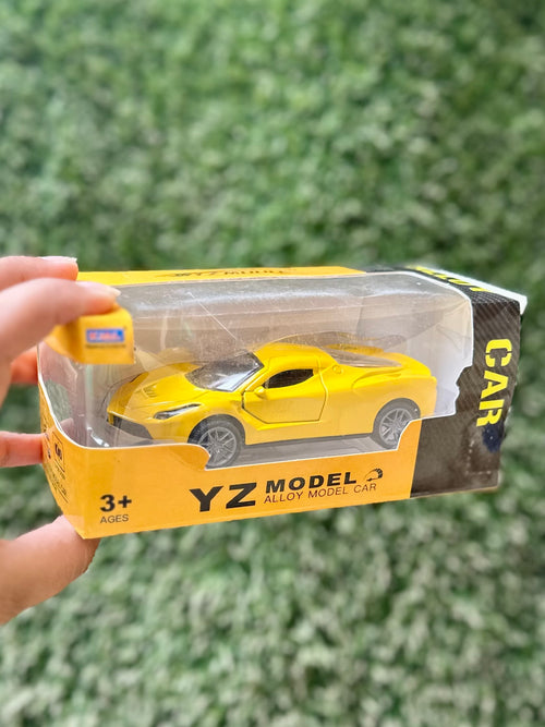 Die-Cast Alloy Sports Car Toy with Opening Doors | Mini Pull Back Model Car | 3 Color Variants | 3+ Years