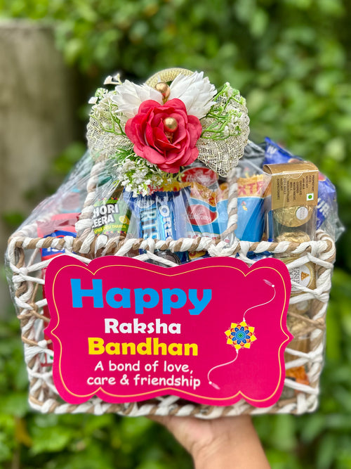 Raksha Bandhan Maha Treats Hamper | Premium Snack & Chocolate Gift Basket | Luxury Ready-to-Gift Rakhi Hamper